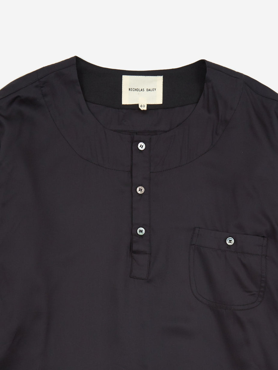 Nicholas Daley Nicholas Daley Classic Organic Silk Shirt - Black - Black