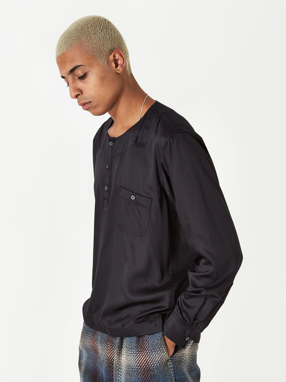 Nicholas Daley Nicholas Daley Classic Organic Silk Shirt - Black - Black