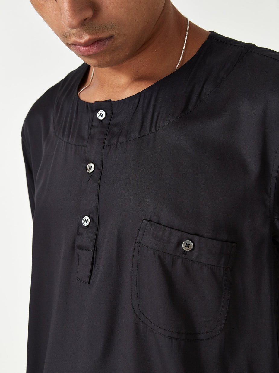 Nicholas Daley Nicholas Daley Classic Organic Silk Shirt - Black - Black