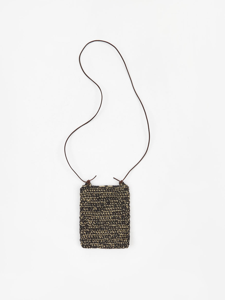 Nicholas Daley Nicholas Daley Hand Crochette Neck Pouch - Black/Gold - Gold