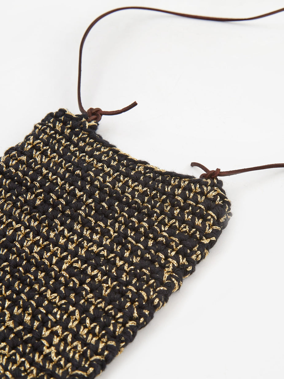 Nicholas Daley Nicholas Daley Hand Crochette Neck Pouch - Black/Gold - Gold