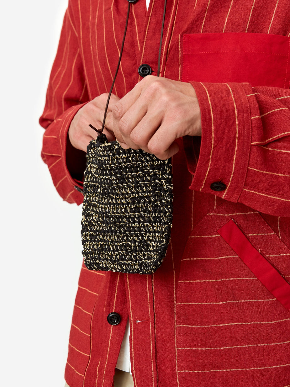 Nicholas Daley Nicholas Daley Hand Crochette Neck Pouch - Black/Gold - Gold