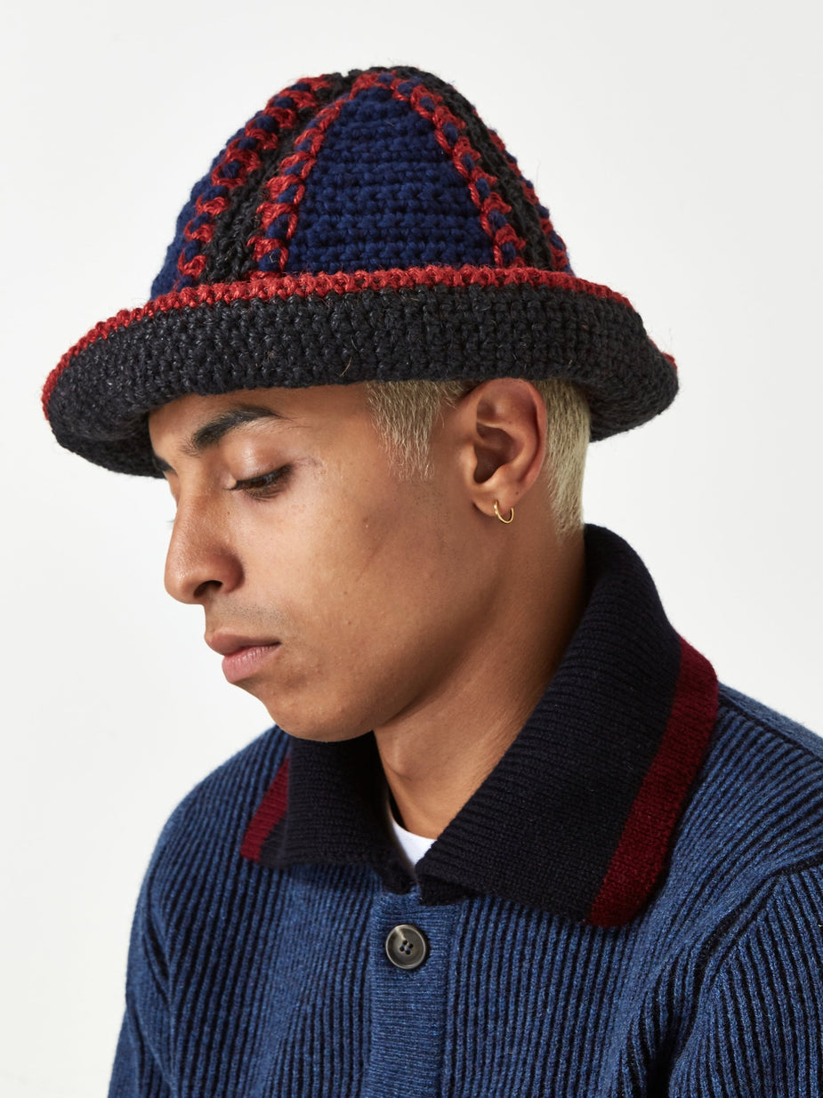 Nicholas Daley Nicholas Daley Jute Bucket Hat - Navy/Red/Black - Red
