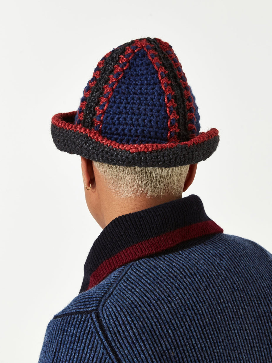 Nicholas Daley Nicholas Daley Jute Bucket Hat - Navy/Red/Black - Red