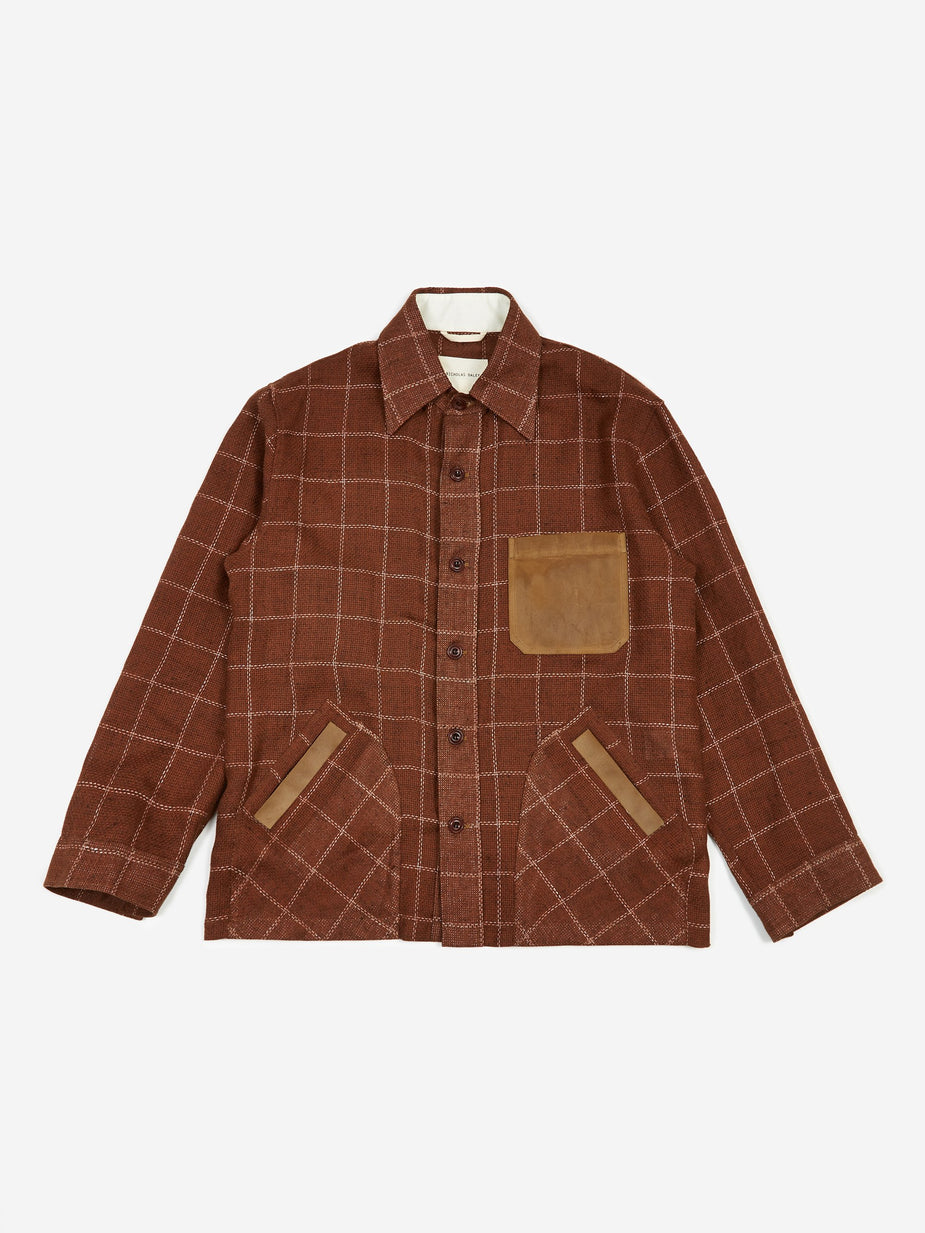 Nicholas Daley Nicholas Daley Yussef Shirt Jacket - Orange Check - Orange