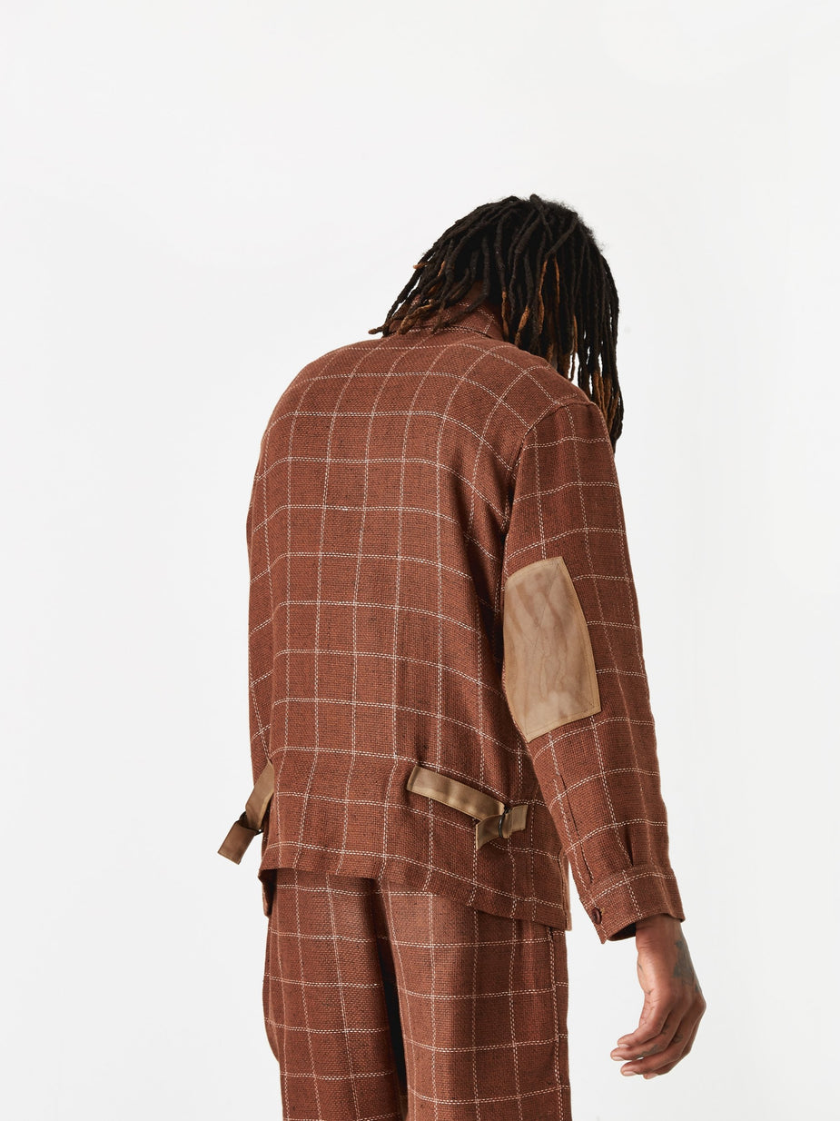 Nicholas Daley Nicholas Daley Yussef Shirt Jacket - Orange Check - Orange