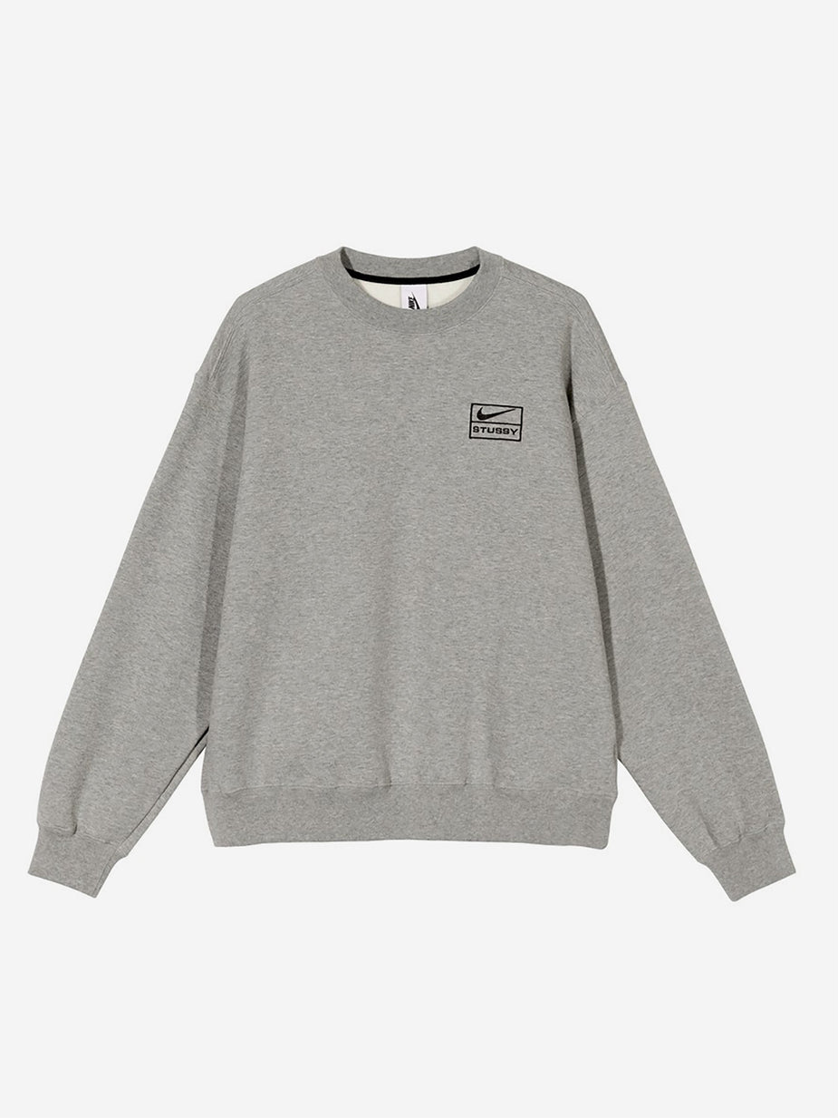 Nike Nike x Stussy Fleece Crewneck - Dark Grey Heather - Grey