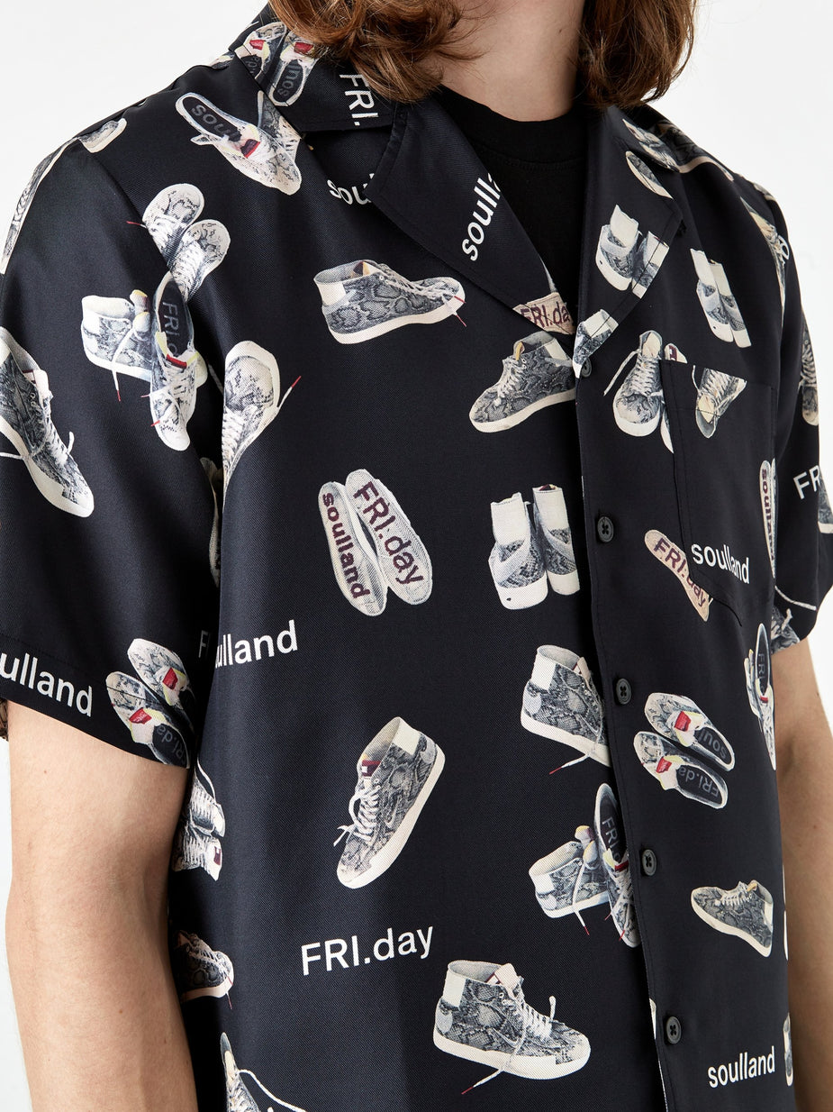 Nike Nike x FRIday x Soulland Orson Silk Shirt - Black - Black