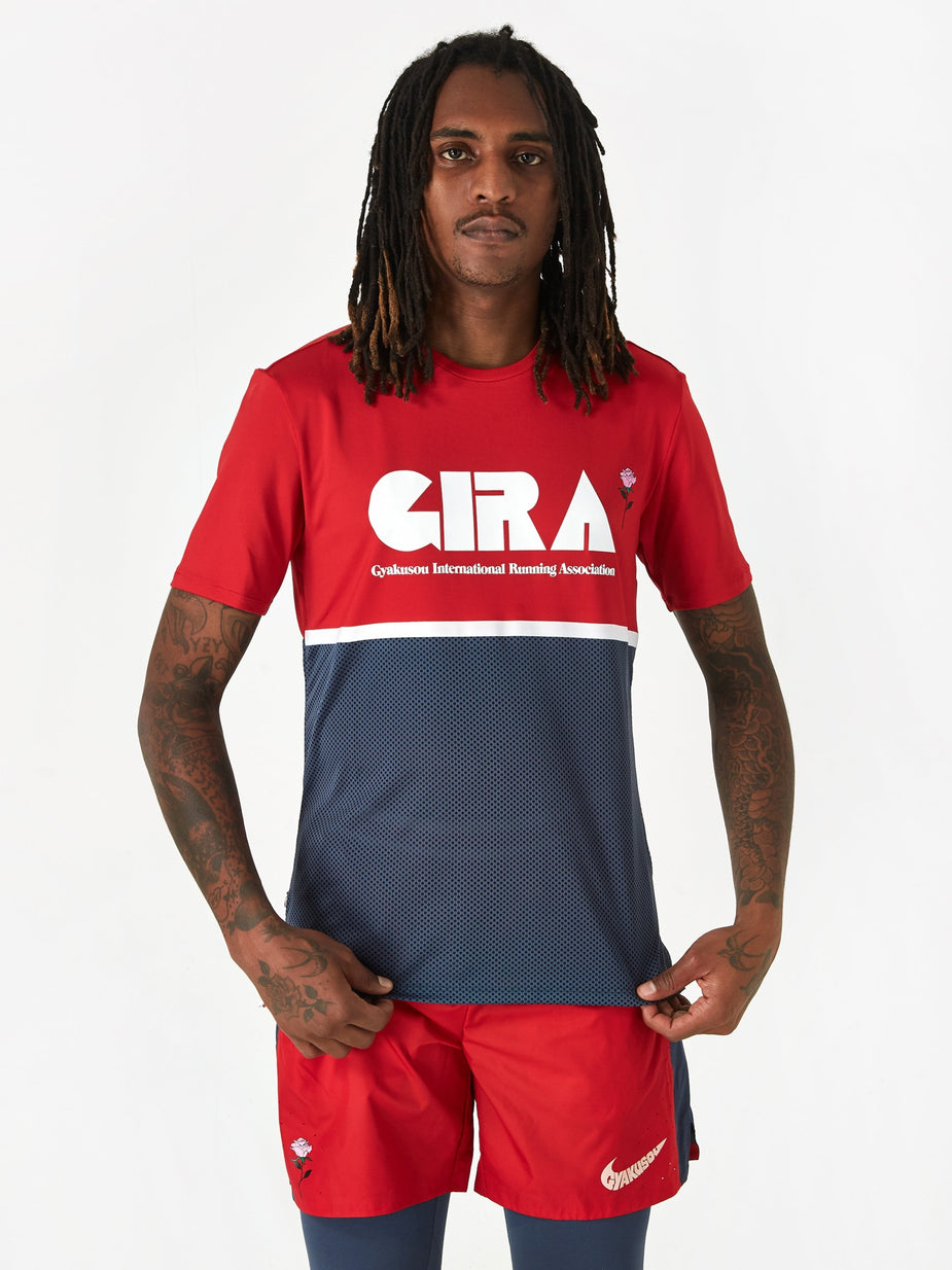 Nike Nike x Gyakusou NRG Shortsleeve Top - Sport Red/Thunder Blue/Sail - Red