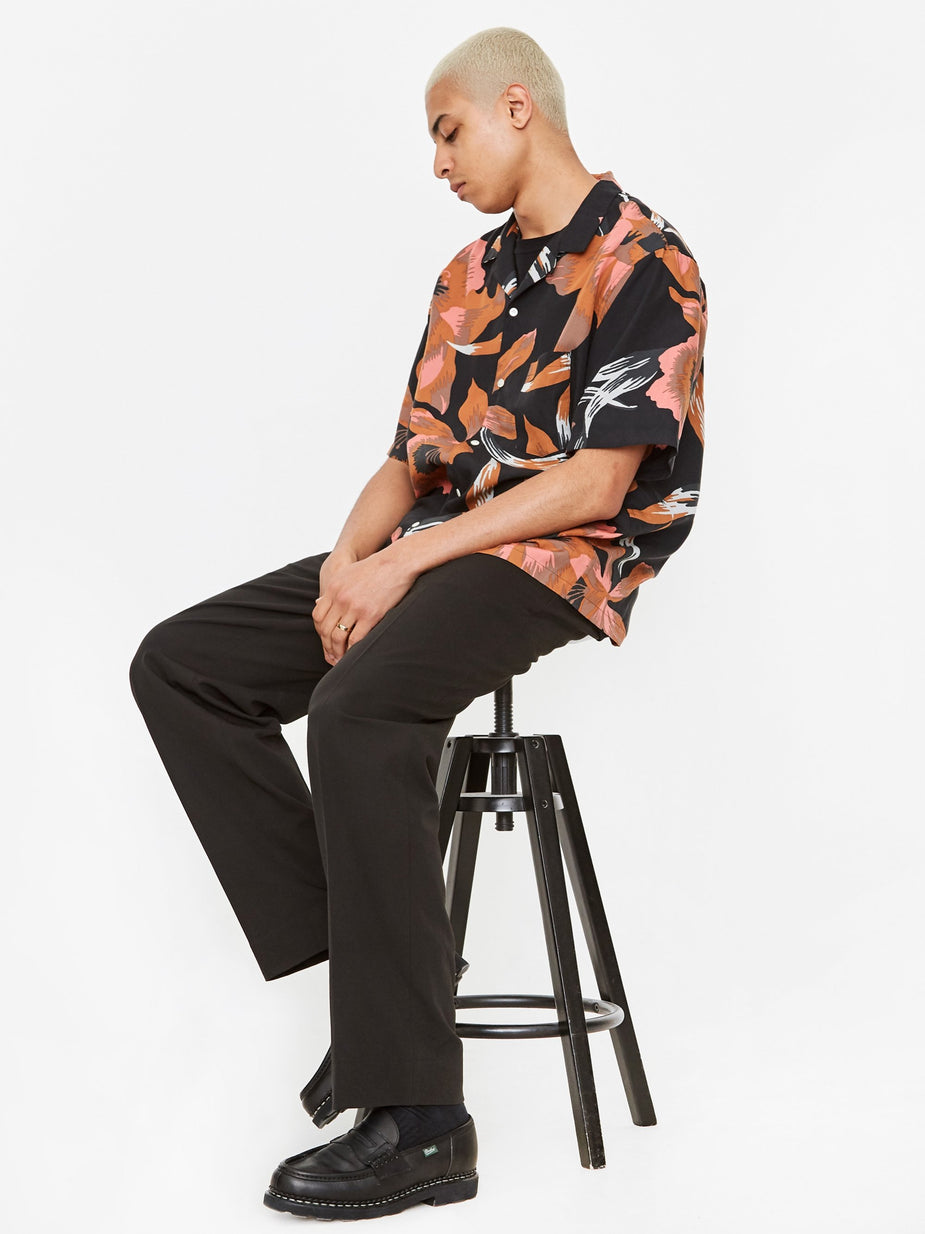 NOMA t.d. NOMA t.d. Paisley Flower Shortsleeve Shirt - Black - Black