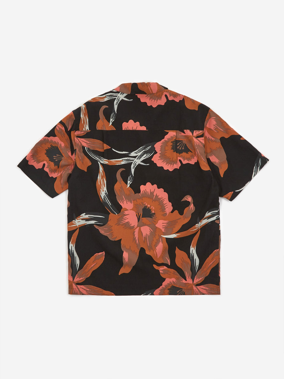 NOMA t.d. NOMA t.d. Paisley Flower Shortsleeve Shirt - Black - Black