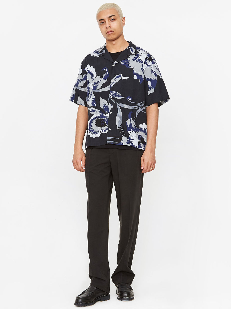NOMA t.d. NOMA t.d. Paisley Flower Shortsleeve Shirt - Grey - Grey