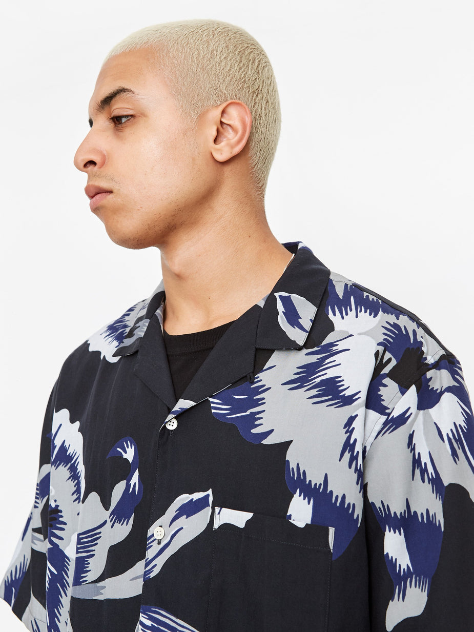 NOMA t.d. NOMA t.d. Paisley Flower Shortsleeve Shirt - Grey - Grey