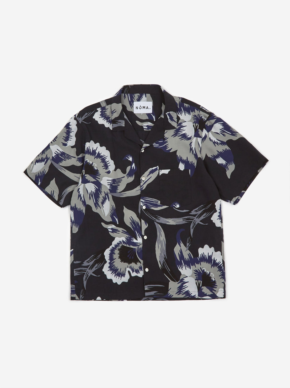 NOMA t.d. NOMA t.d. Paisley Flower Shortsleeve Shirt - Grey - Grey