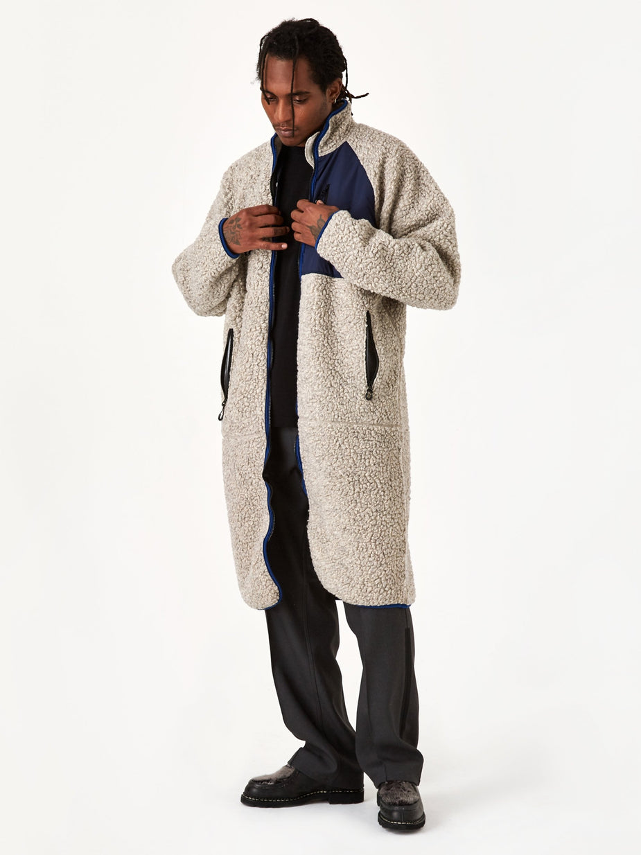 NOMA t.d. NOMA t.d. Fleece Long Coat - Off Grey - Grey