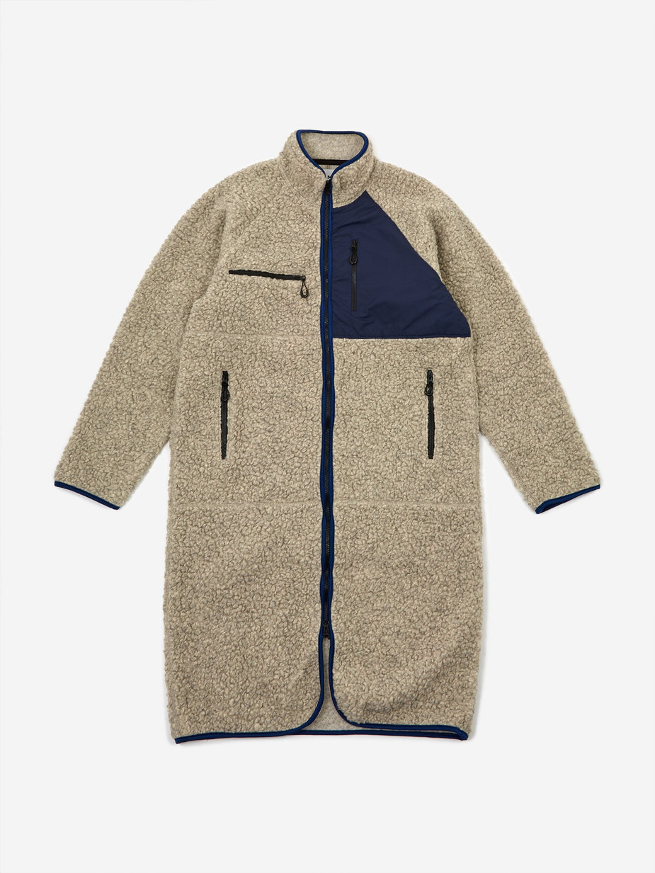 NOMA t.d. NOMA t.d. Fleece Long Coat - Off Grey - Grey