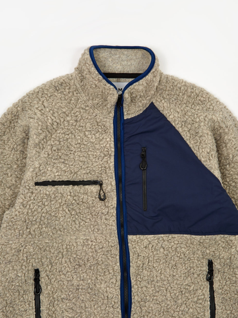 NOMA t.d. NOMA t.d. Fleece Long Coat - Off Grey - Grey