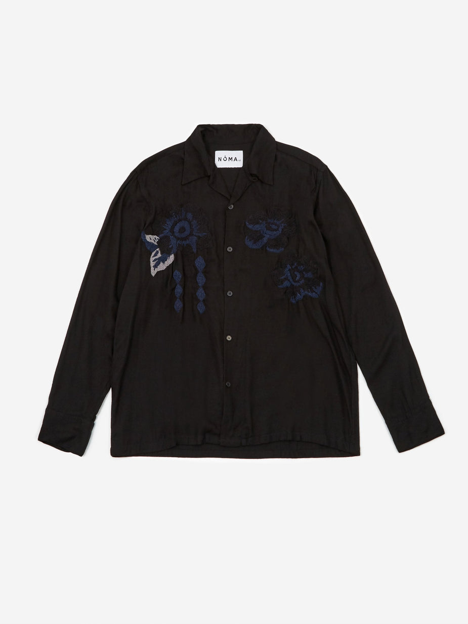 NOMA t.d. NOMA t.d. Flower Embroidered Shirt - Black - Black