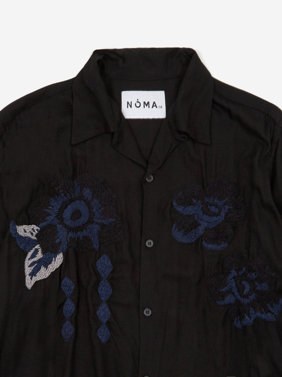 NOMA t.d. NOMA t.d. Flower Embroidered Shirt - Black - Black
