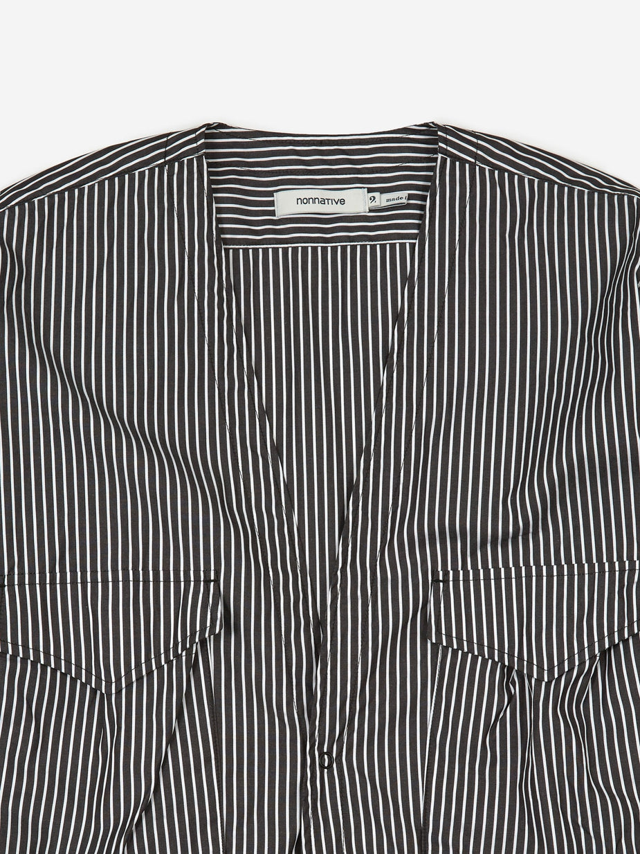 Nonnative Nonnative Carpenter Shirt Jacket Typewriter Cotton Chalk Stripe - Black - Black