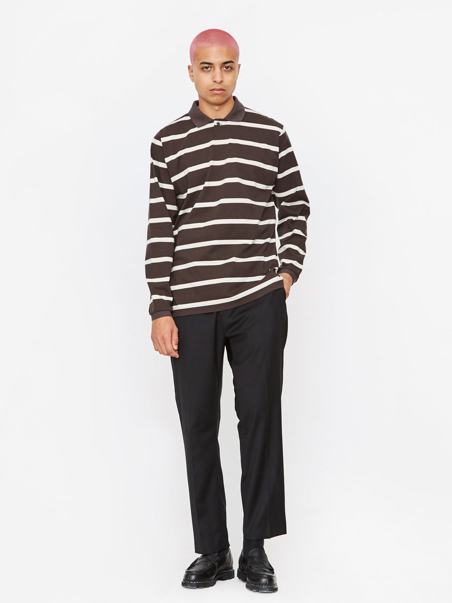 Nonnative Nonnative Dweller Polo Longsleeeve Tee - Black - Black