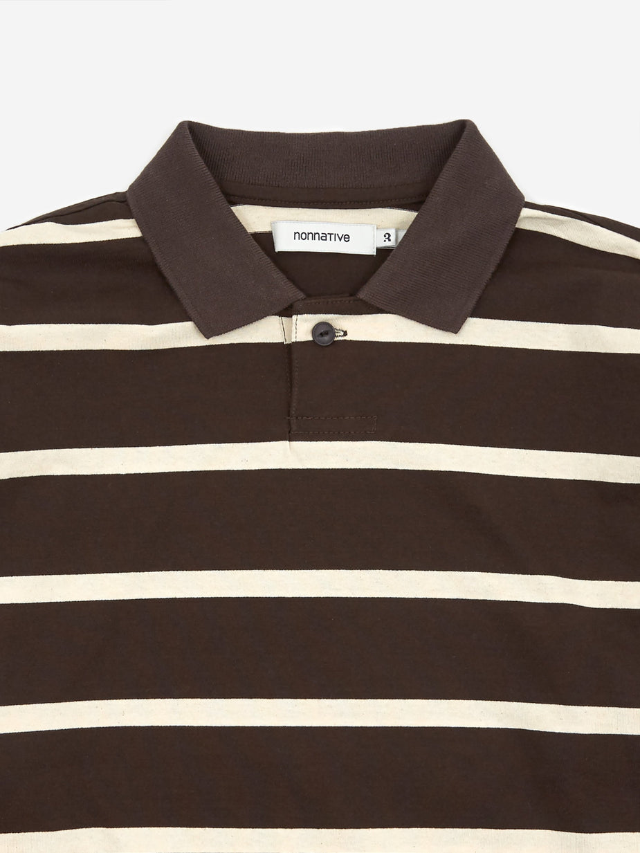 Nonnative Nonnative Dweller Polo Longsleeeve Tee - Black - Black