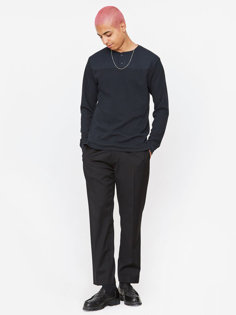 Nonnative Nonnative Trooper Henley Neck Longsleeve Tee - Black - Black