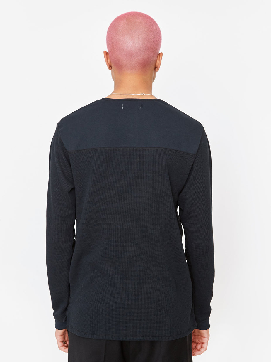 Nonnative Nonnative Trooper Henley Neck Longsleeve Tee - Black - Black
