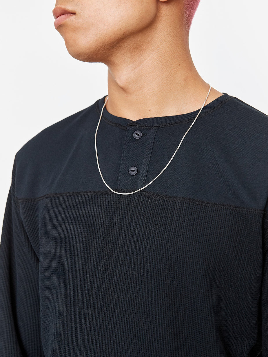 Nonnative Nonnative Trooper Henley Neck Longsleeve Tee - Black - Black