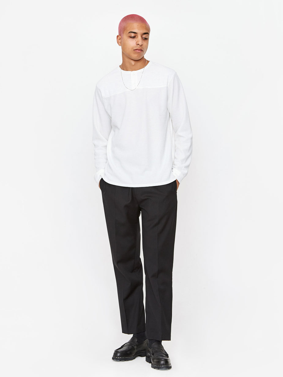 Nonnative Nonnative Trooper Henley Neck Longsleeve Tee - White - White
