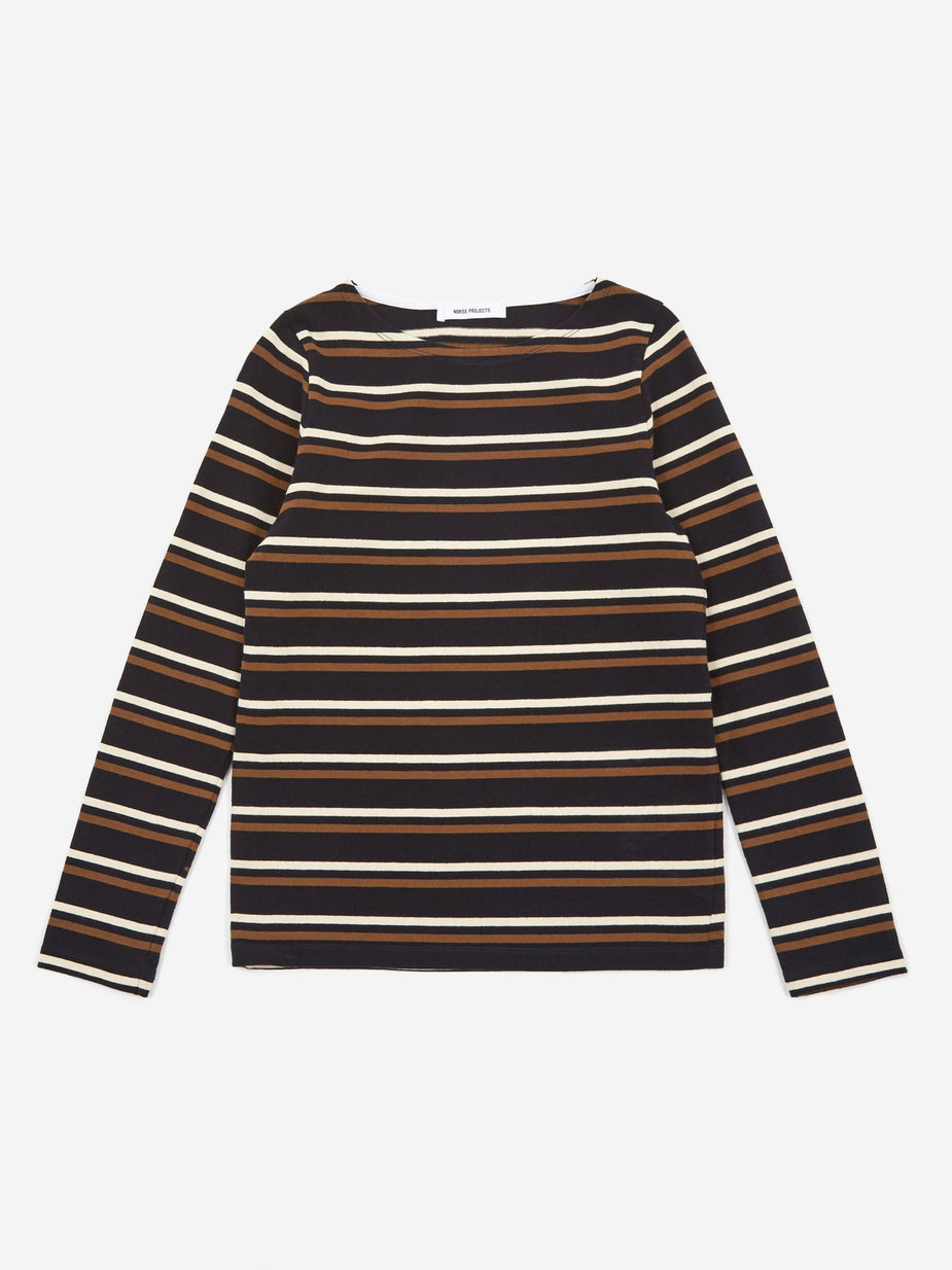 Norse Projects Norse Projects Inge Stripe Longsleeve T-Shirt - Blue Stripe - Blue