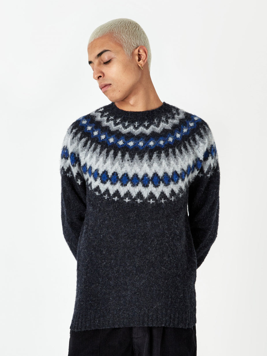 Norse Projects Norse Projects Birnir Fairisle Jumper - Grey Melange - Grey