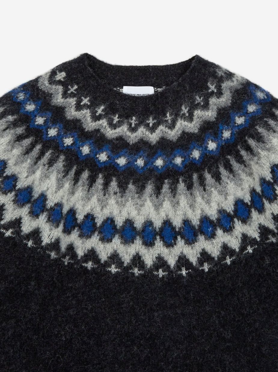 Norse Projects Norse Projects Birnir Fairisle Jumper - Grey Melange - Grey