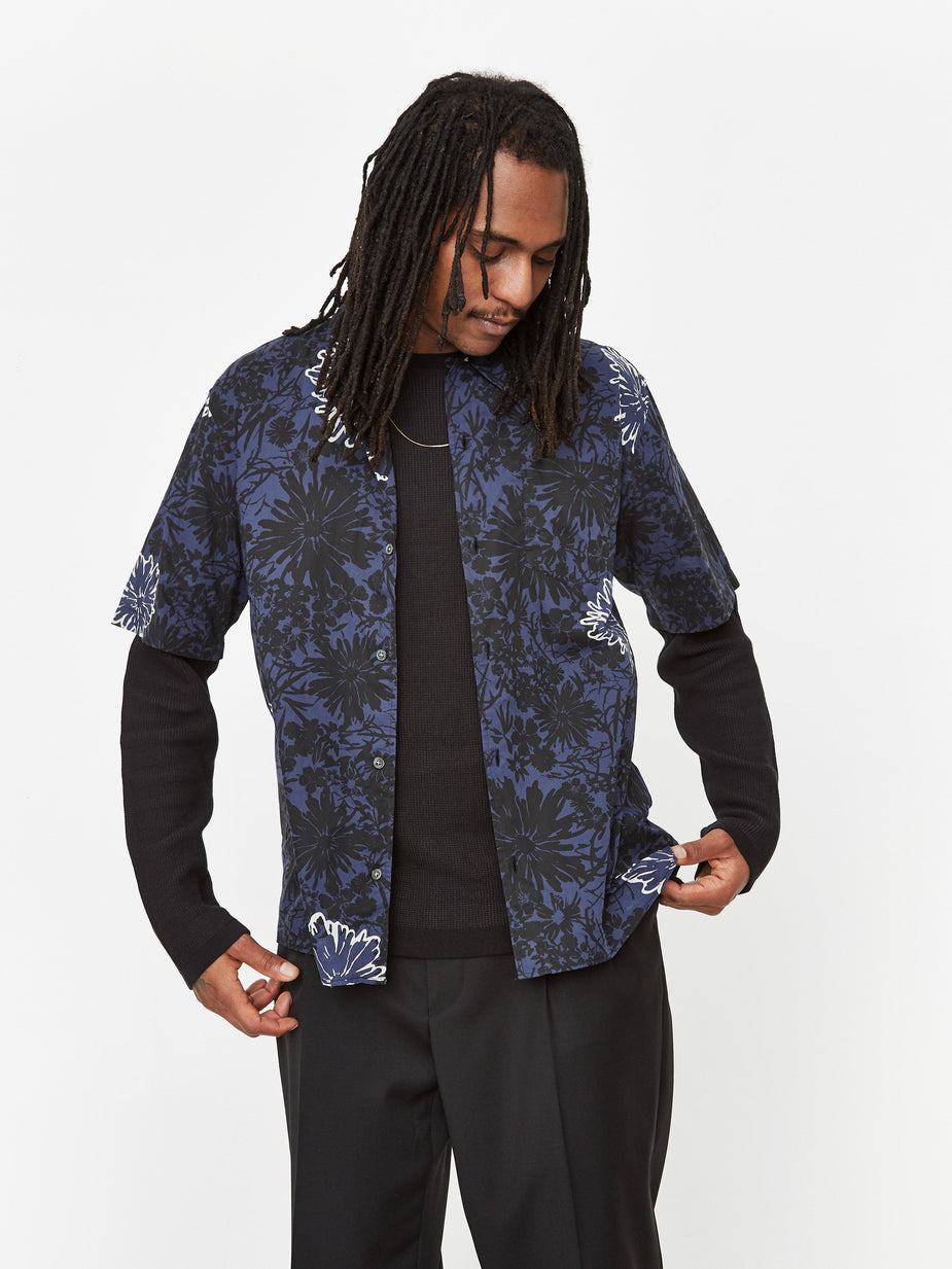Norse Projects Norse Projects Carsten Flower Print Shirt - Twilight Blue - Blue