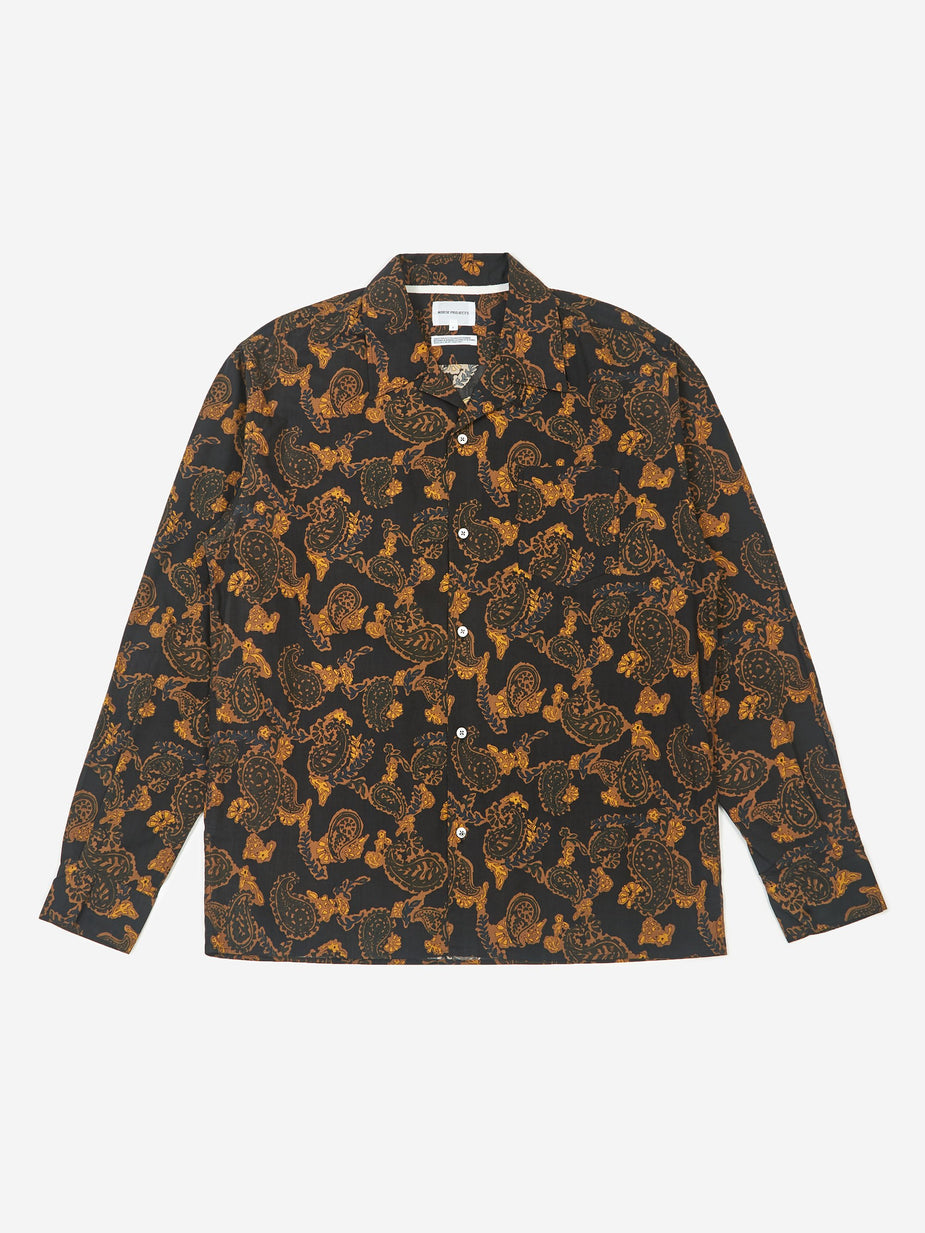 Norse Projects Norse Projects Carsten Paisley Shirt - Black - Black