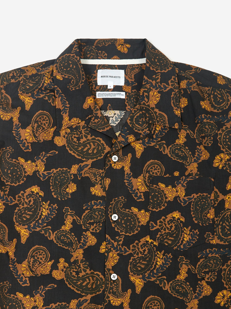 Norse Projects Norse Projects Carsten Paisley Shirt - Black - Black