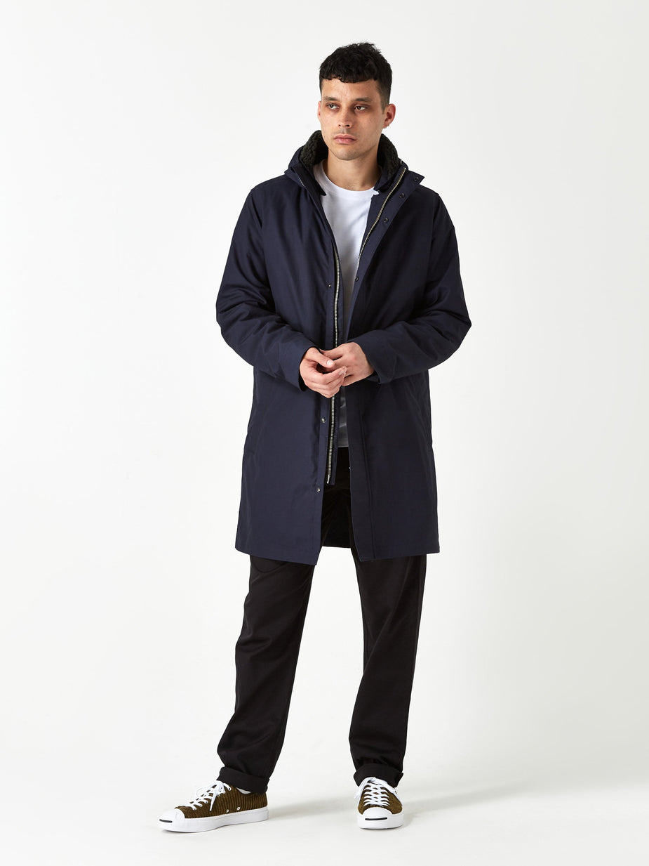 Norse Projects Norse Projects Elias Cambric Cotton Parka Jacket - Dark Navy - Blue