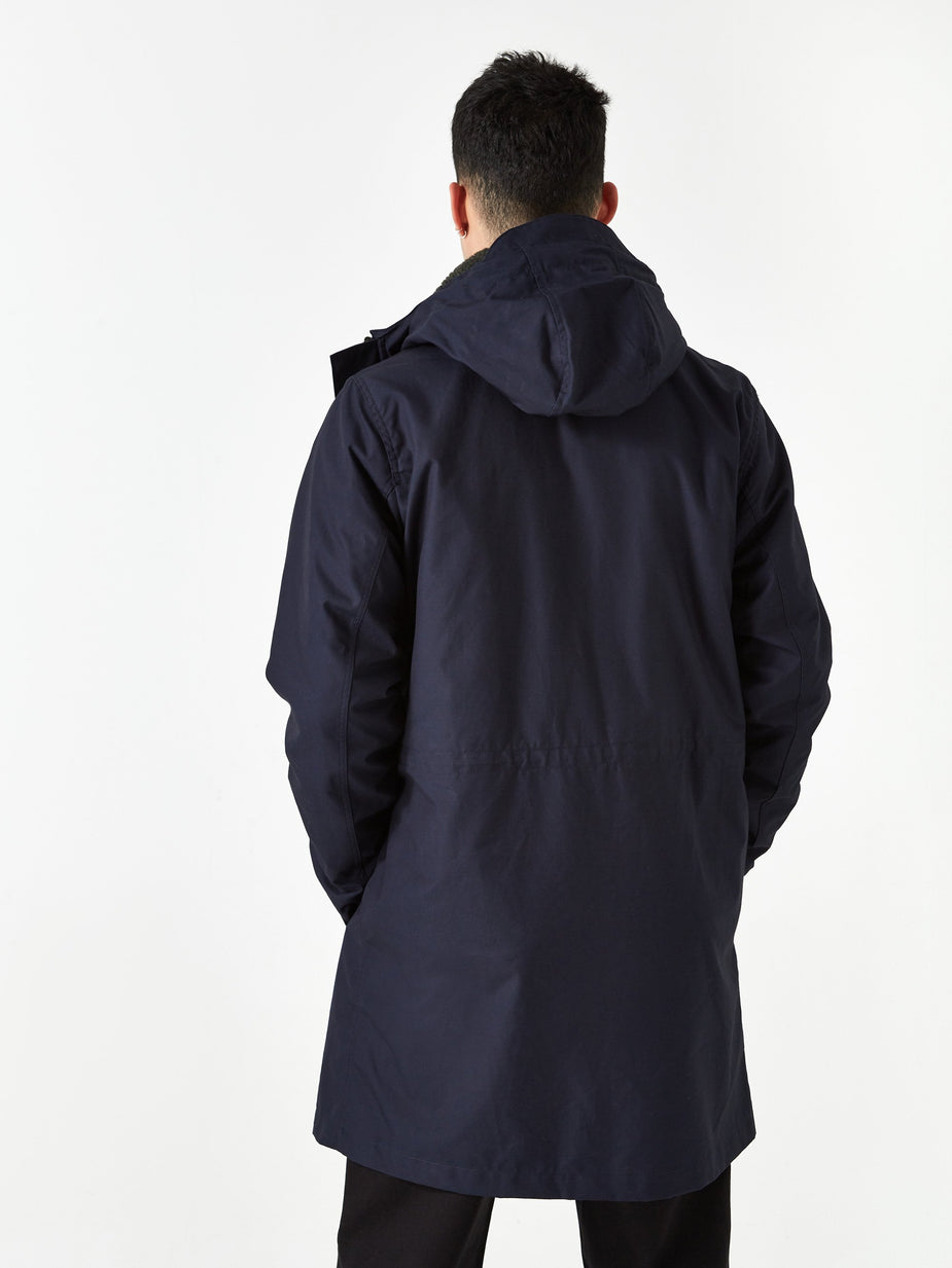 Norse Projects Norse Projects Elias Cambric Cotton Parka Jacket - Dark Navy - Blue