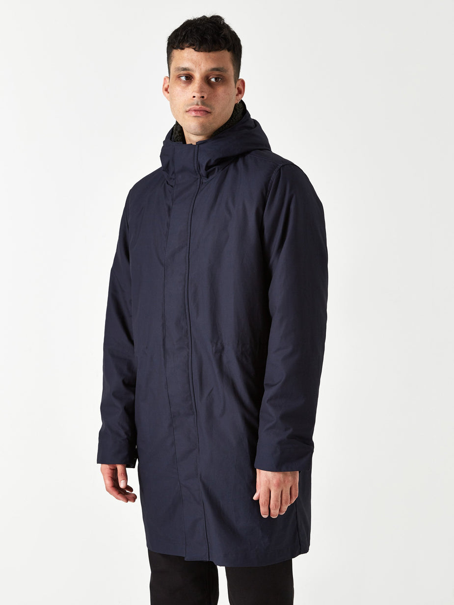 Norse Projects Norse Projects Elias Cambric Cotton Parka Jacket - Dark Navy - Blue