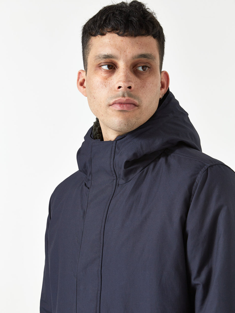 Norse Projects Norse Projects Elias Cambric Cotton Parka Jacket - Dark Navy - Blue