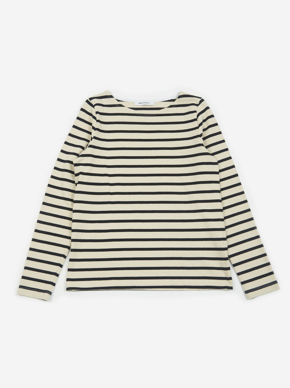 Norse Projects Norse Projects Inge Classic Stripe Longsleeve T-Shirt - Ecru - Neutrals