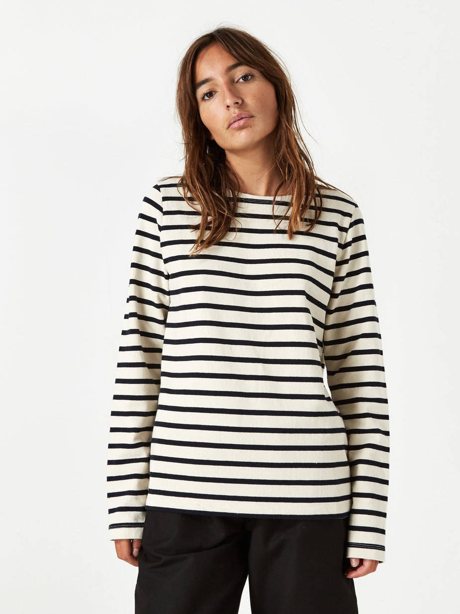 Norse Projects Norse Projects Inge Classic Stripe Longsleeve T-Shirt - Ecru - Neutrals