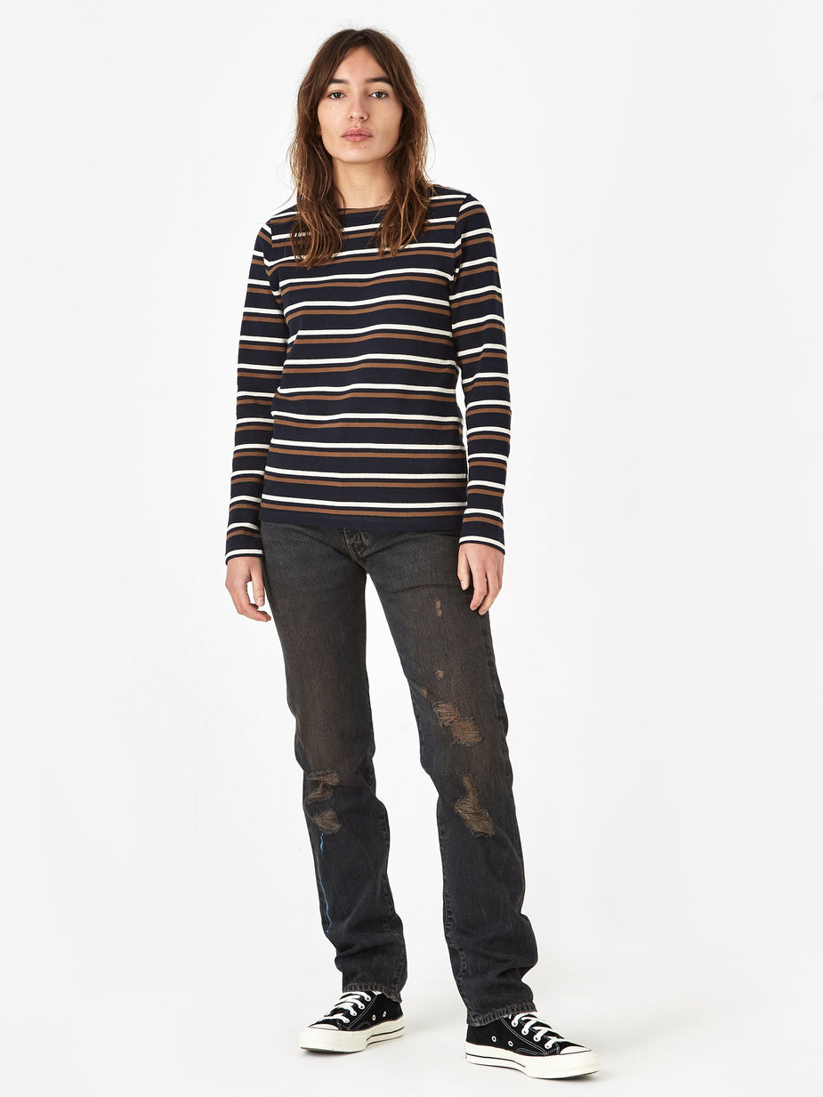 Norse Projects Norse Projects Inge Stripe Longsleeve T-Shirt - Blue Stripe - Blue