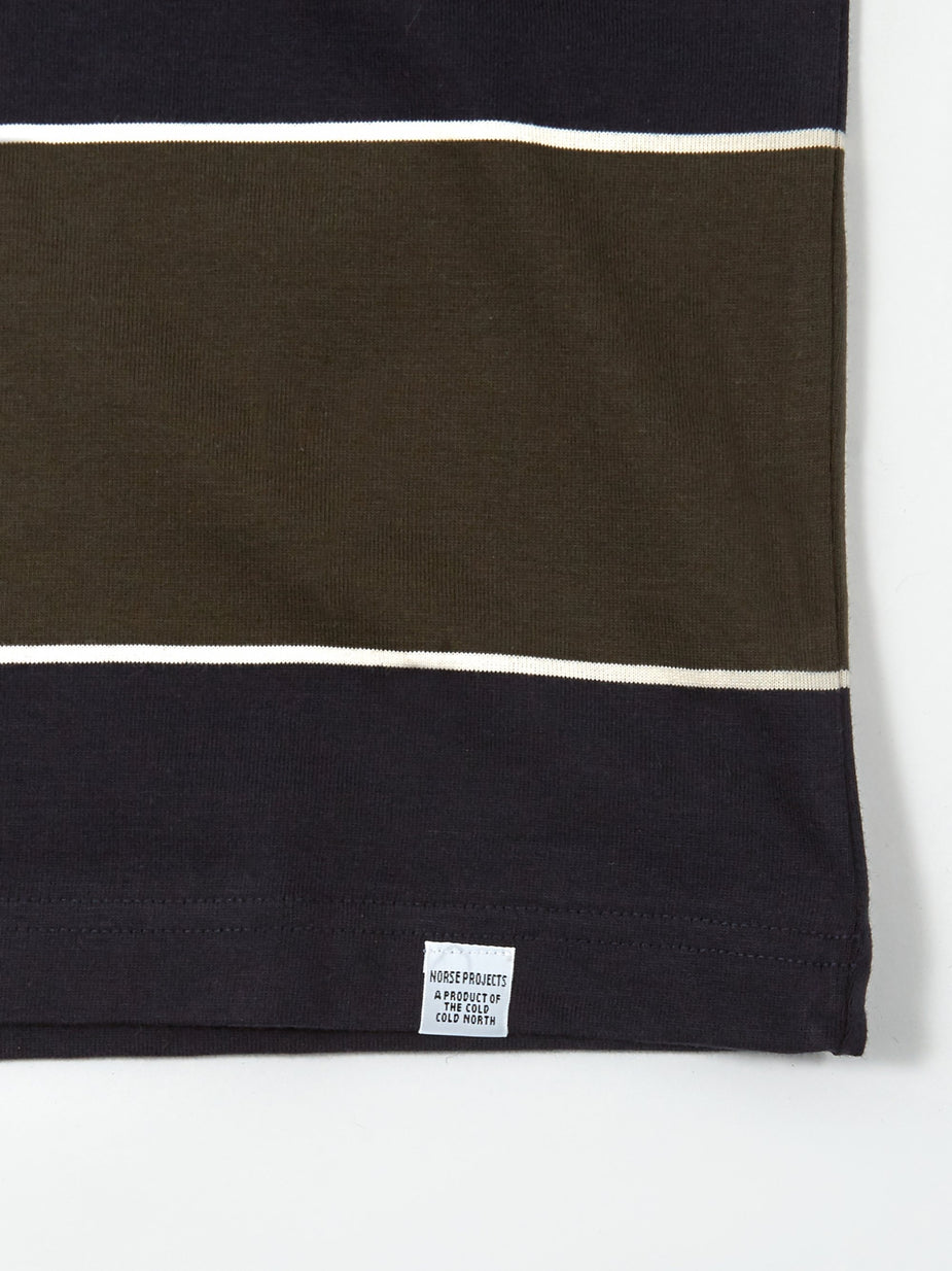 Norse Projects Norse Projects Johannes 3 Stripe Shortsleeve T-Shirt - Beech Green - Green