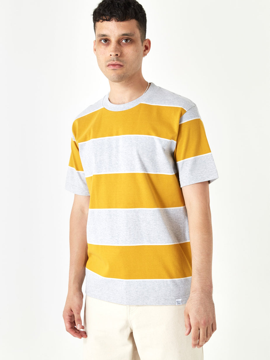 Norse Projects Norse Projects Johannes 3 Stripe Shortsleeve T-Shirt - Montpellier Yellow - Yellow