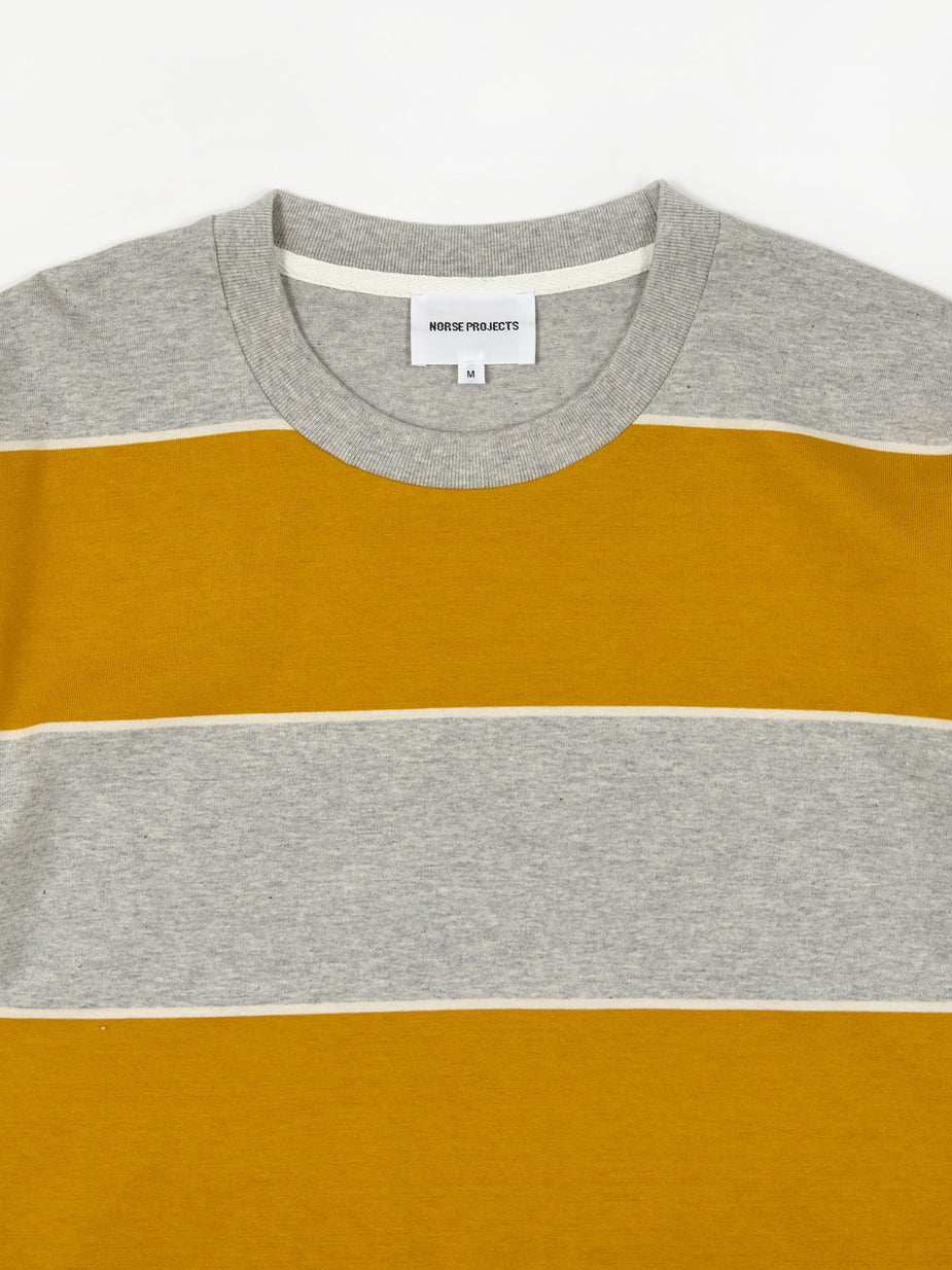 Norse Projects Norse Projects Johannes 3 Stripe Shortsleeve T-Shirt - Montpellier Yellow - Yellow
