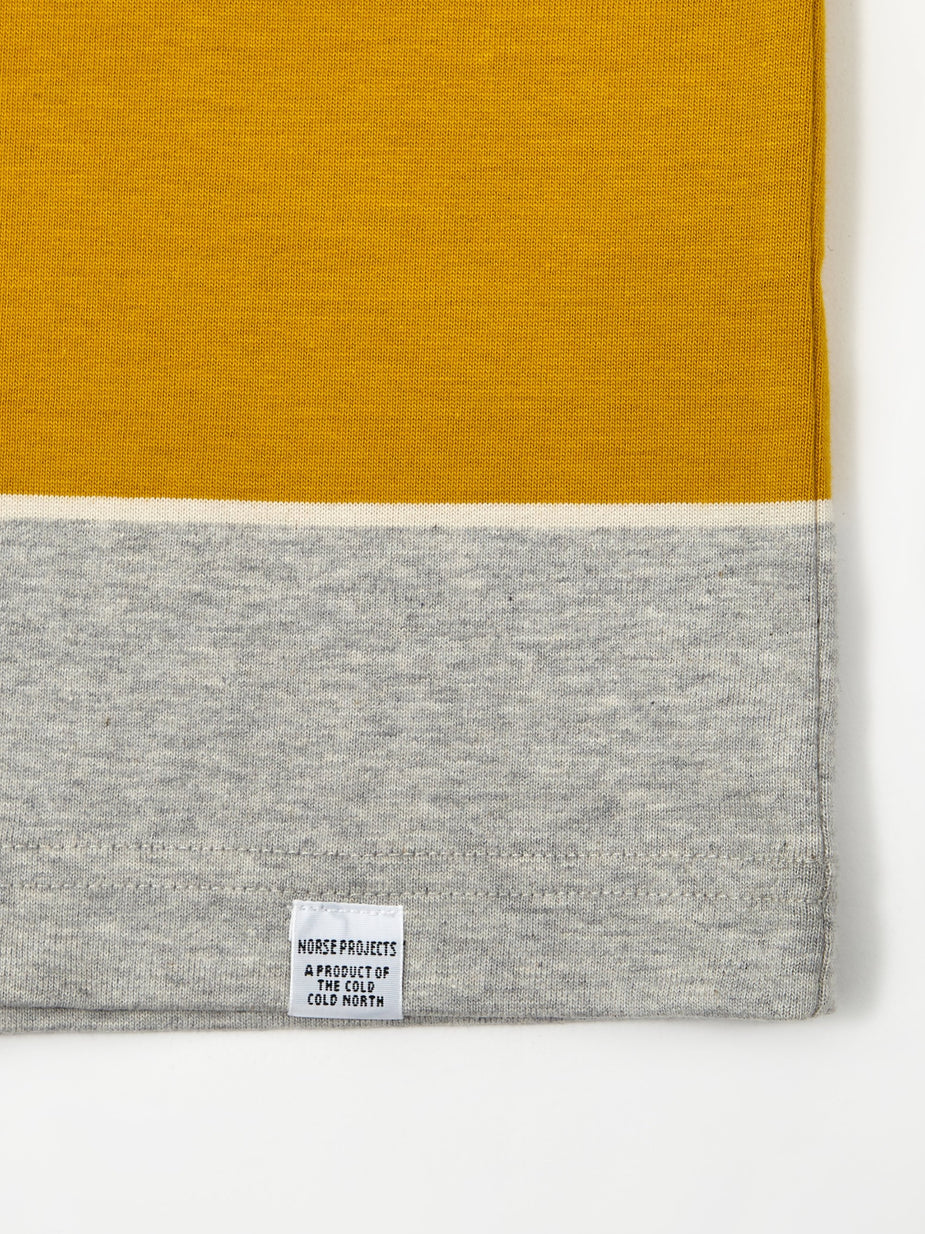 Norse Projects Norse Projects Johannes 3 Stripe Shortsleeve T-Shirt - Montpellier Yellow - Yellow