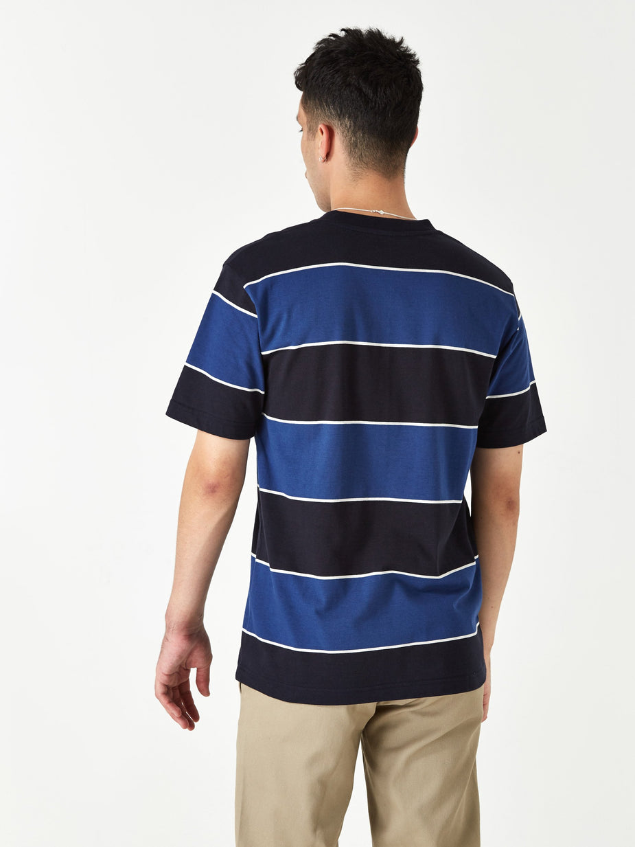 Norse Projects Norse Projects Johannes 3 Stripe Shortsleeve T-Shirt - Twilight Blue - Blue
