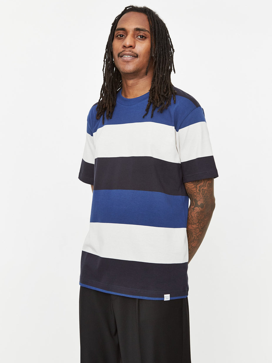 Norse Projects Norse Projects Johannes Border Stripe T-Shirt - Twilight Blue - Blue