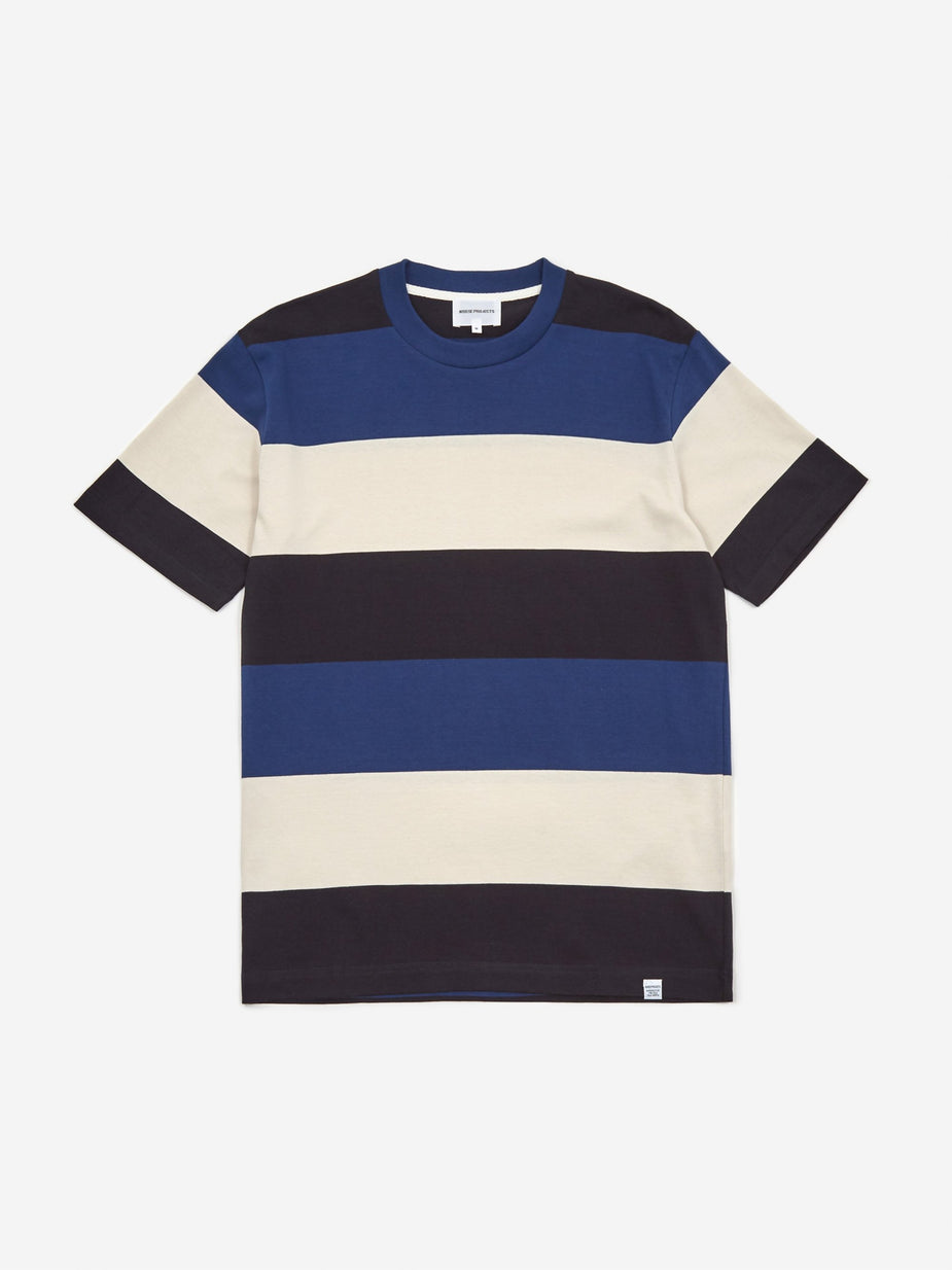 Norse Projects Norse Projects Johannes Border Stripe T-Shirt - Twilight Blue - Blue